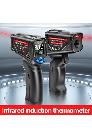 Youmex Endüstriyel Sıcaklık Ölçer -20 C 650 C, Entegre Kızılötesi Sensör, Hızlı Ölçüm, Siyah, Batarya Hariç