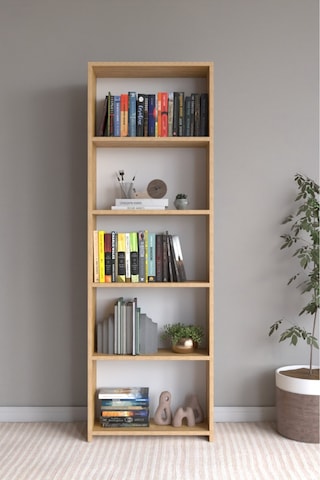 Classy 105nisa 5 Raflı Arkalıklı Kitaplık Çok Amaçlı Dolap Safir Meşe
