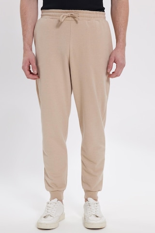 Tudors Erkek Regular Fit Klasik Kesim Beli Bağcıklı Jogger Cepli Lastikli Paça Bej Eşofman Altı-41767 Bej