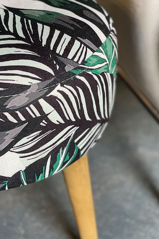 Retro Puf Yaprak Desenli Yaprak Desenli