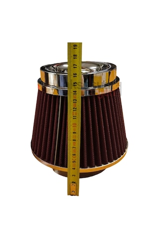 Ayarlanabilir Çaplı Açık Hava Filtresi Geniş Krom Başlı Kırmızı Renk - Süper Ses Yüksek Performans