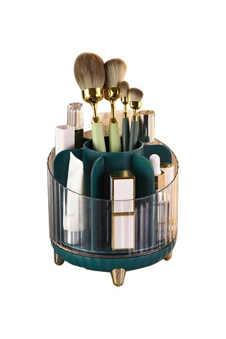 Cbtx Makyaj Organizatör Döner Fırça Tutucu Şeffaf Kozmetik Organizatör Saklama Ekran Kutusu - Yeşil