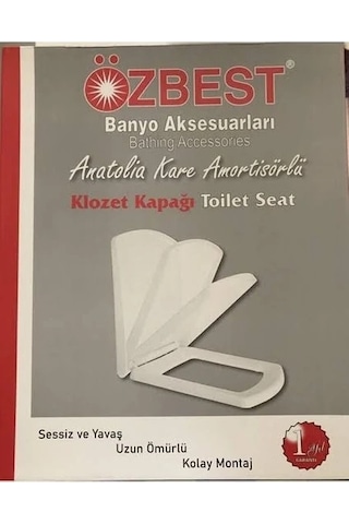 Özbest Anatolia Kare Yavaş Kapanan Klozet Kapağı