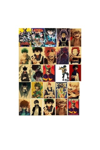 Boku No Hero Academia Anime Duvar Retro Poster 34 Adet 10cm 15cm