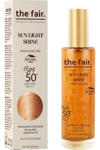 The Fair Sun Light Shine Parıltılı Güneş Koruyucu Saç ve Vücut Yağı SPF50+ 130 ML