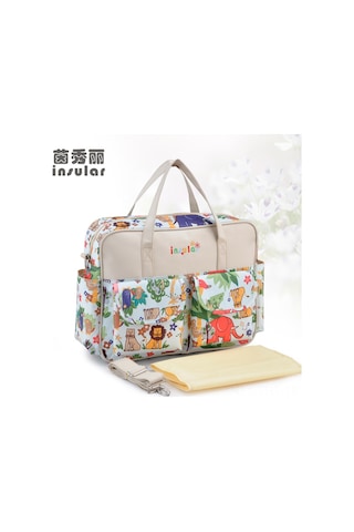 Hangfox Tahliye Çantası Anne Bebek Çantası Su Geçirmez Baskılı Çapraz Çanta Çok Fonksiyonlu Taşınabilir Anne Çantası Çok Renkli