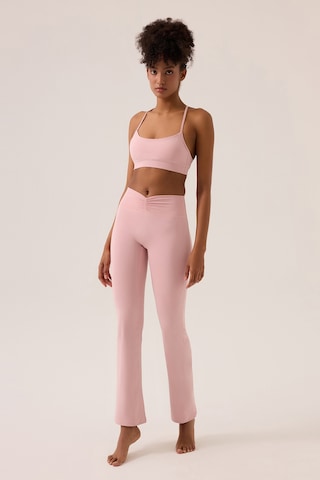 Los Ojos X Ece Pembe Bel Detaylı İspanyol Paça Pantolon Ruched & Flared Pembe Pembe