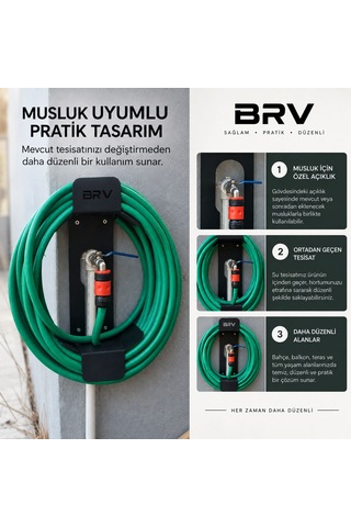 Bravon Outdoor Hortum Askısı ,metal Hortum Askısı 2 Mm Bahçe Hortum Toplama