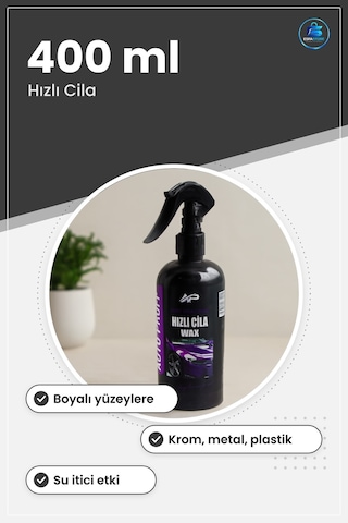 Oto Hızlı Cila Sprey Wax 400 Ml Boyalı Yüzey Krom Metal Plastik P