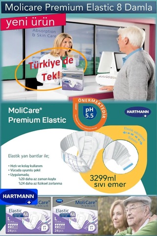 Molicare 8 Damla Belbantlı Hasta Bezi Large 24 Adet 3 Paket L