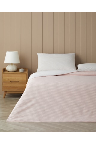 English Home Sweet Dots Kolay Ütülenir Çift Kişilik Çarşaflı Nevresim Takımı 200x220 Cm Açık Mavi Pembe