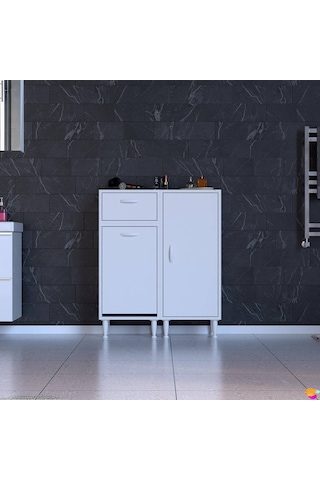 Modilayn Yenice 70x97x32,5 Cm 3 Raflı Ve 3 Sepetli Dolap İle Çamaşırlarınız Artık Daha Düzenli. Beyaz