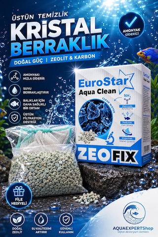 Eurostar Amonyak Giderici Zeolite Filtre Malzemesi 500 Ml - File Hediyeli - Su Berraklaştırıcı - Üstün Temizlik Gücü