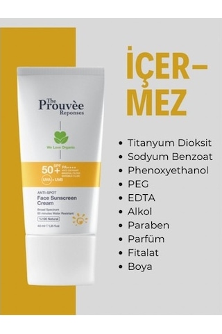 The Prouvee Reponses Leke Karşıtı Yüz Güneş Kremi SPF50+ 40 ML