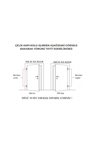 Osmanlı Lux Nikel Saten Çelik Kapı Yale Kapı Kolu Sol Basar Tek Yön
