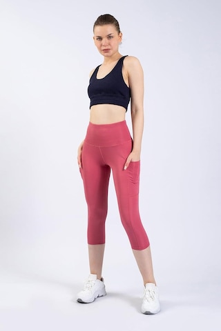 Snc Kadın Yüksek Bel Kapri Yoga Tayt, Polyester Spandeks, Toparlayıcı Özellikli, Cepli, Siyah, Spor Ve Günlük Kul Altın