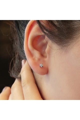 Lova 0.22 Karat Pırlanta Tektaş Küpe - 3030002