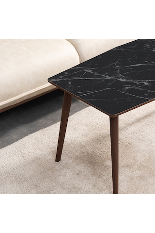 Vovvahome Vega Mdf Ahşap Orta Sehpa - Siyah Mermer