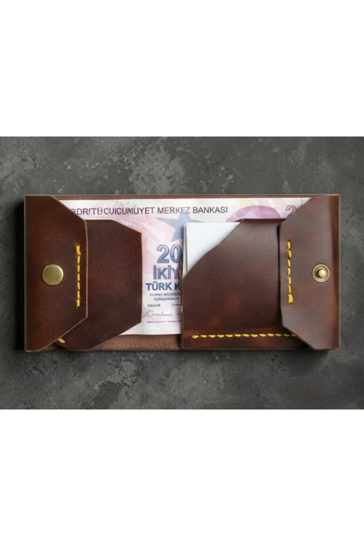 Sumerian Leather Craft Sumerianleathercraft Shell Cordovan Efektli Deri Cüzdan Bordo