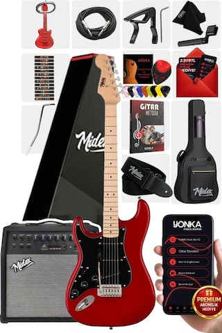 Midex Rph-31rd-50amp Solak Elektro Gitar 50w Amfili Full Set