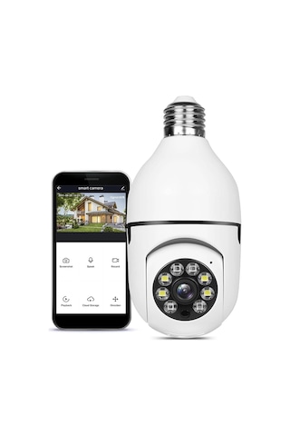 1080p Hd Wifi Ampül Kamera 360 Panoramik Görüşlü, Gece Görüşlü Kablosuz Akıllı Ip Kamera
