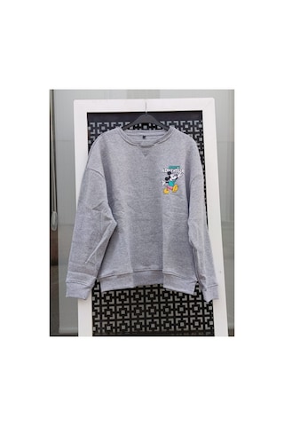 Çınar Boutique Çizgi Film Karakteri Baskılı Sweatshirt-gri - L Gri Gri
