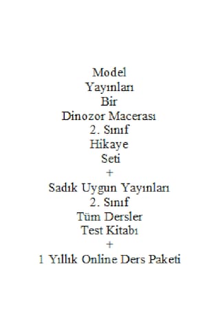 2. Sınıf Hikaye Kitabı Seti Model Yayınları Bir Dinozor Macerası Yolu Yeni + Sadık Uygu Sınıf Tüm Dersler Çocuk Kitapları 42329394