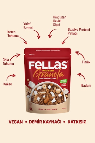 Fellas Protein Granola - Hindistan Cevizi & Kakao 270g