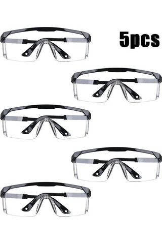 Jokmae 3 Adet Sıçrama Önleyici İş Emniyet Gözlüğü - Laboratuvar Göz Koruyucu Siyah 5 Adet