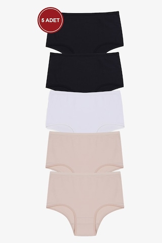 Kadın 5'li Likralı Ekstra Yüksek Bel Külot Ko5305ktl Ekru