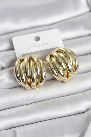 Pirinç Gold Renk Vintage Kadın Küpe 5886 Çok Renkli 60333271