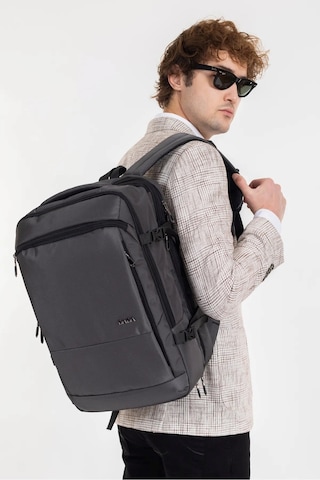 Dada Körüklü Su Geçirmez Kumaş Fonksiyonel Sırt Çantası 15.6 İnç Gri