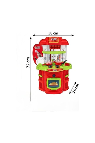 Minik Şefin Mutfağı 14 Parçalı Mutfak Aletli 72cm Eğitici Oyuncak Mutfak Seti 1