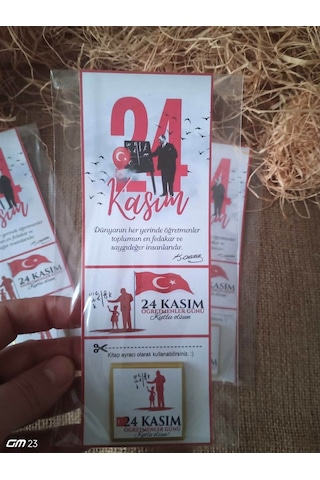 Farklı Market Öğretmenler Günü 24 Kasım Hediyesi Atatürk Temalı Kitap Ayraçlı Çikolata 20 Adet