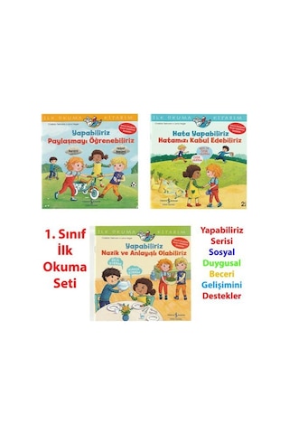 1.sınıf İlk Okuma Kitabım Yapabiliriz Serisi 3 Kitap Set Sos...