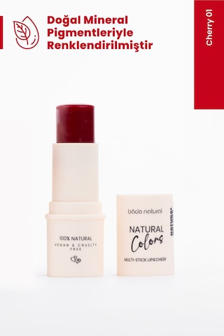 Bade Natural Lip & Cheek Cherry 01 Çok Amaçlı Stick %100 Doğal