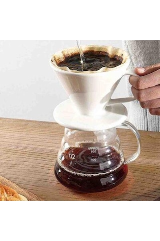Seramik Dripper Kahve Demleme Beyaz Fsb-2
