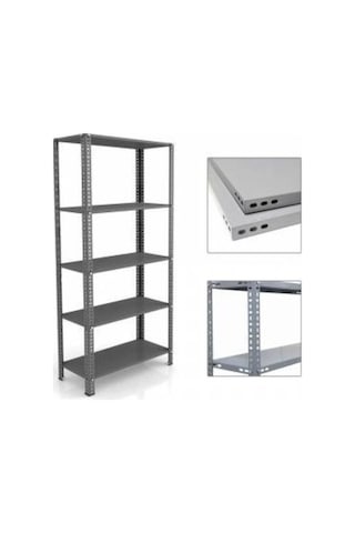 Uzmangrupraf Uzman Grup Raf Çelik Raf-5 Raflı 2Metre 31X93 Çelik Raf-Depo Rafı