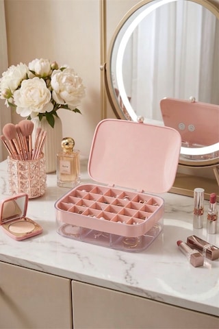 Aksesuar Standı, Takı Organizeri, Kolye, Yüzük, Küpe Organizeri Pembe
