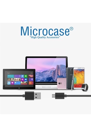 Microcase Micro Usb Şarj Ve Data Kablosu 2Metre Siyah