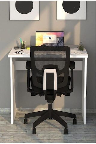 Çalışma Masası 90x54 - Bilgisayar Ofis Beyaz Ders Masası Beyaz