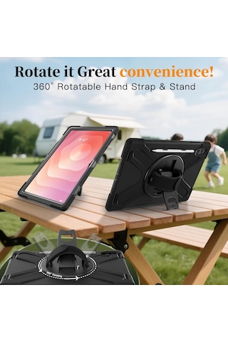 Samsung Galaxy Uyumlu Tab S11 Ultra 14.6inç X930 X936b Kılıf Defender Askılı Zırhlı Tank Case Kılıf