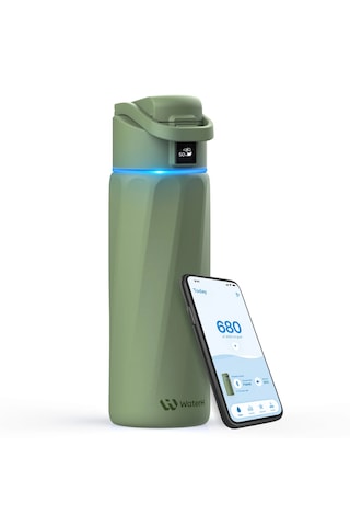 Waterh Boost Akıllı Termos Hidrasyon Takibi Yapan, Yalıtımlı 0.95 L / 32oz Akıllı Şişe Yeşil