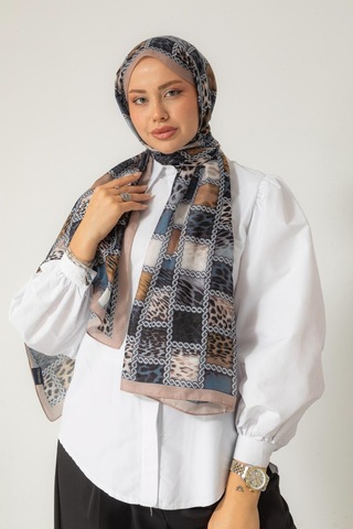 Mimiyum Soft Şal Zincir Leopar Toprak