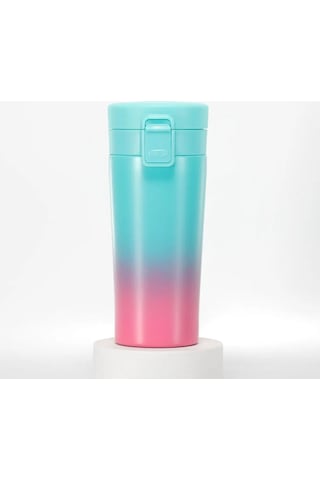 380 Ml Çift Katlı Mug Termos Filtreli Kapak - Çok Renkli Çok Renkli