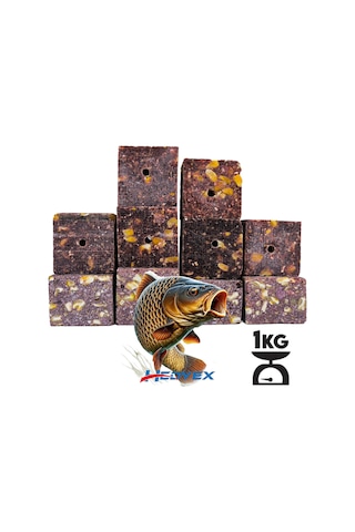 Hedyex 1kg Sazan Küspesi Delikli Küp Çilekli Mısır Küspesi Kare