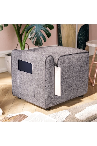 Paris Cepli Ve Dergilikli Puf, Oturma Odası, Antre Puf, Gri Gri