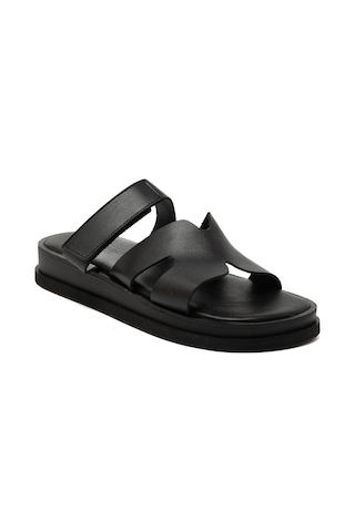19 Black Terlik Kadın 26224 Myconian 2025 Greek Sandal Siyah