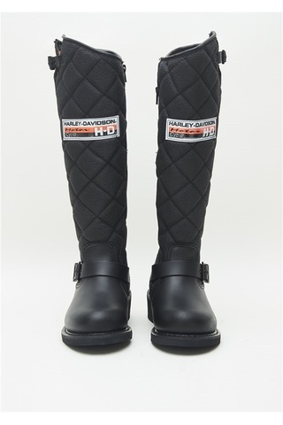 Harley Davidson Laconia Hi 646 Siyah Yağlı Deri Kadın Bot Postal Ayakkabı Siyah-Yağlı-Deri
