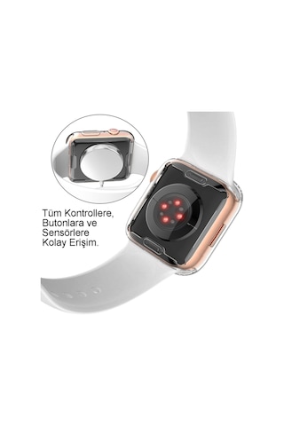 Apple Uyumlu Watch 38 Mm Şeffaf Silikon Saat Koruma